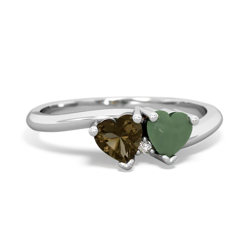 smoky quartz-jade sweethearts promise ring