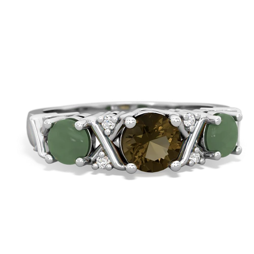 smoky quartz-jade timeless ring