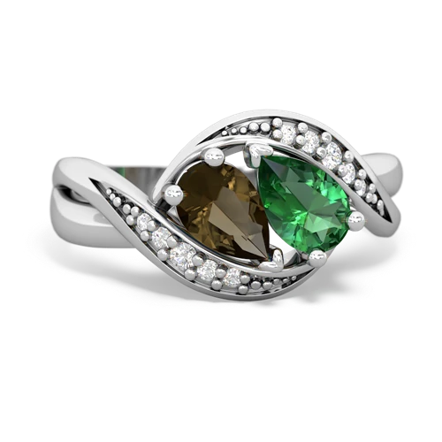 smoky quartz-lab emerald keepsake curls ring