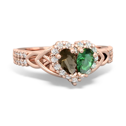 smoky quartz-lab emerald keepsake engagement ring
