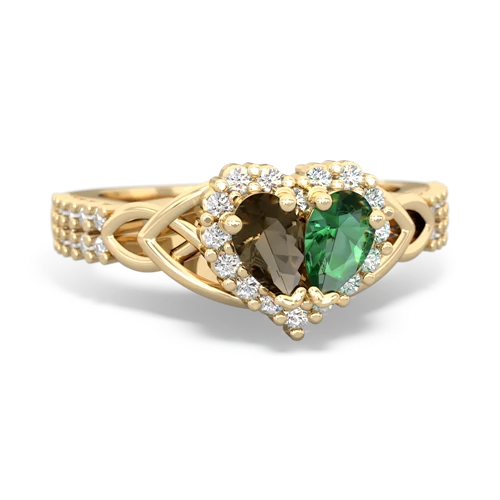 smoky quartz-lab emerald keepsake engagement ring