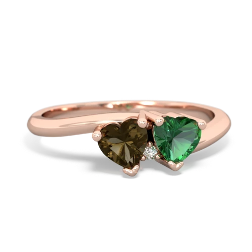 smoky quartz-lab emerald sweethearts promise ring