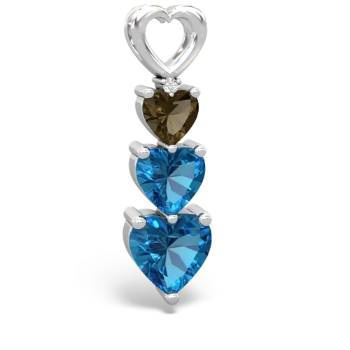 smoky quartz-london topaz three stone pendant