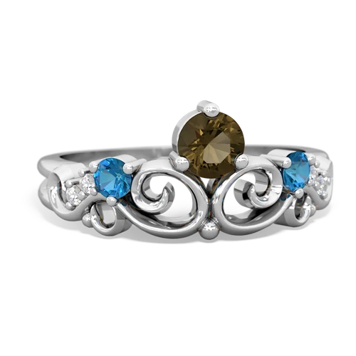 smoky quartz-london topaz crown keepsake ring