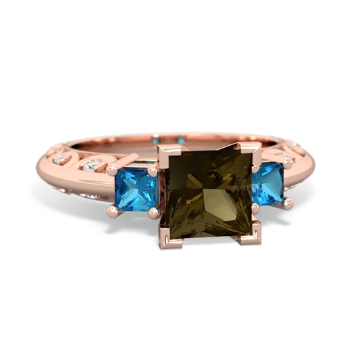 smoky quartz-london topaz engagement ring