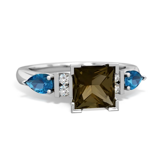 smoky quartz-london topaz engagement ring