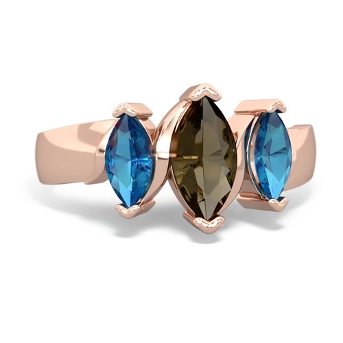 smoky quartz-london topaz keepsake ring