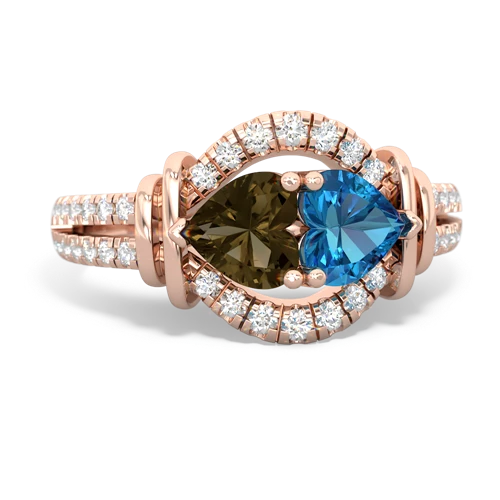 smoky quartz-london topaz pave keepsake ring