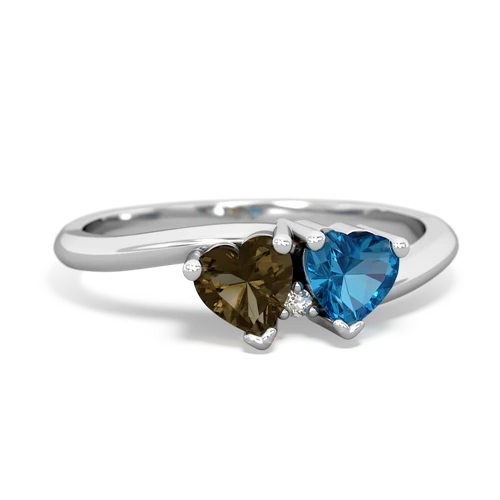 smoky quartz-london topaz sweethearts promise ring