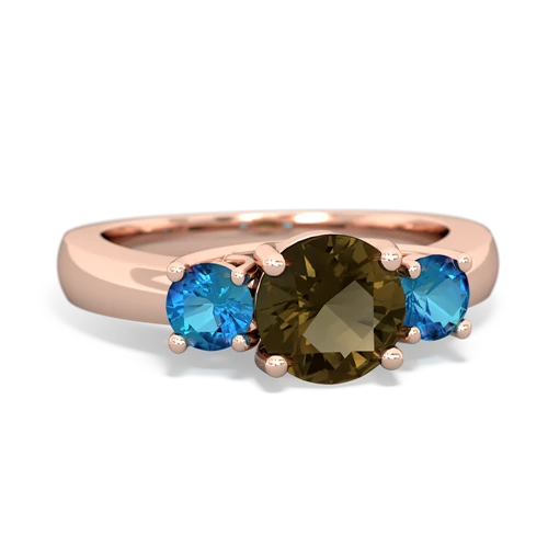 smoky quartz-london topaz timeless ring