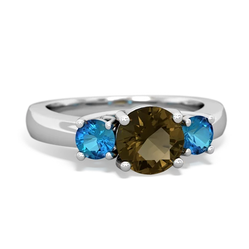 smoky quartz-london topaz timeless ring