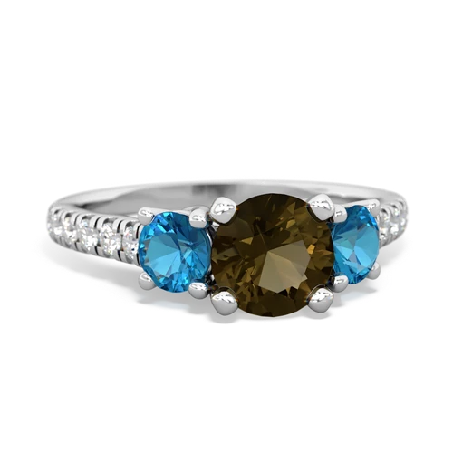 smoky quartz-london topaz trellis pave ring