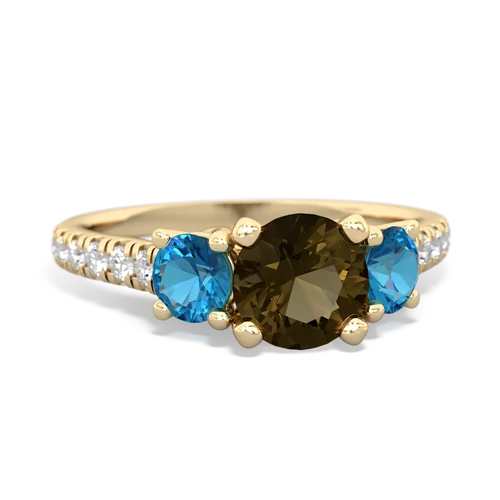 smoky quartz-london topaz trellis pave ring