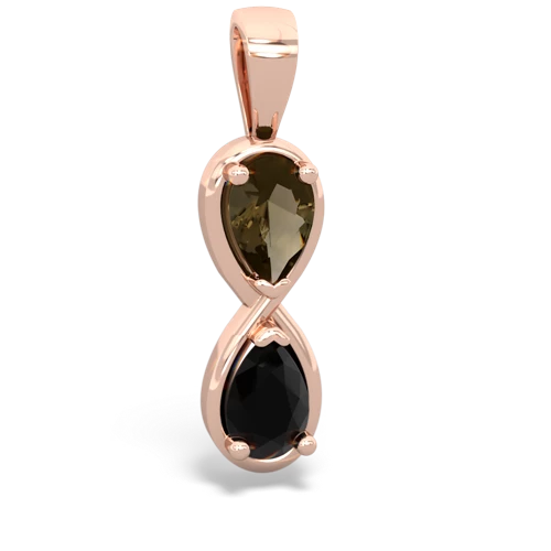 smoky quartz-onyx infinity pendant