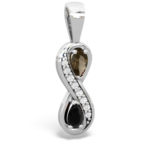 smoky quartz-onyx keepsake infinity pendant