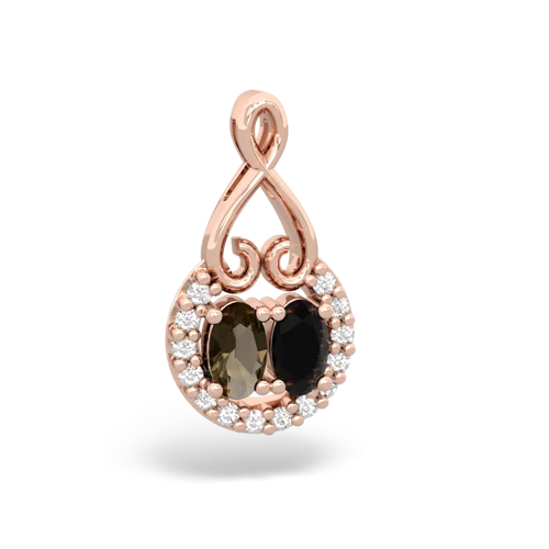 smoky quartz-onyx love nest pendant