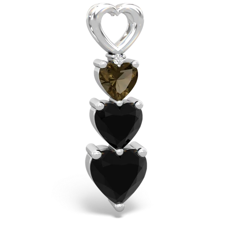 smoky quartz-onyx three stone pendant