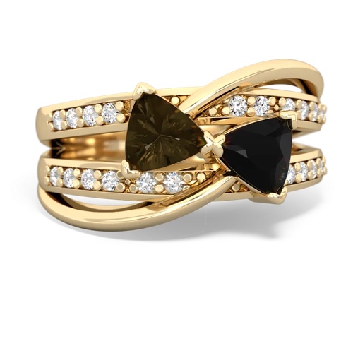smoky quartz-onyx couture ring
