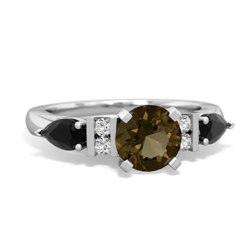 Genuine Smoky Quartz with Genuine Black Onyx and  Engagement ring