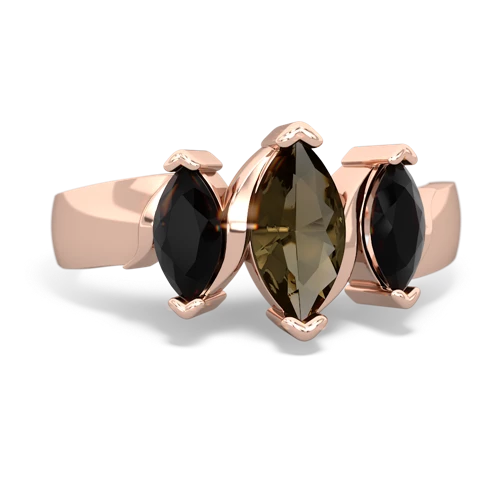 smoky quartz-onyx keepsake ring