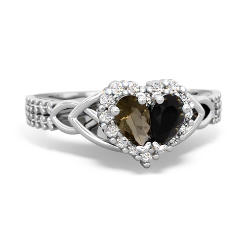 smoky quartz-onyx keepsake engagement ring