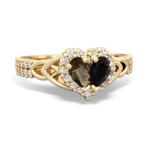 smoky quartz-onyx keepsake engagement ring