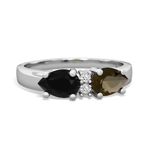 smoky quartz-onyx timeless ring