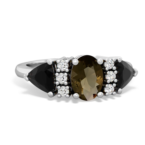 smoky quartz-onyx timeless ring