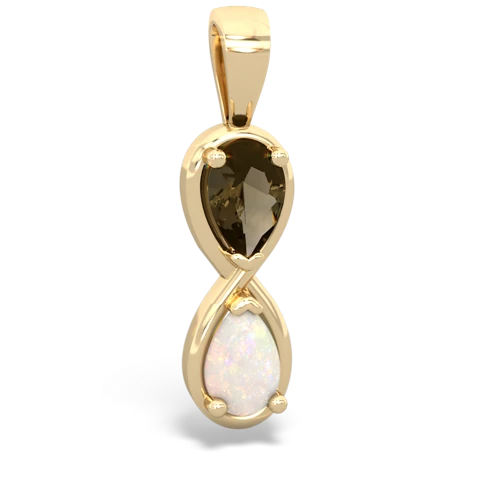 smoky quartz-opal infinity pendant