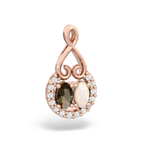smoky quartz-opal love nest pendant