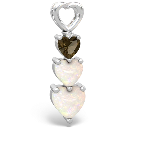 smoky quartz-opal three stone pendant