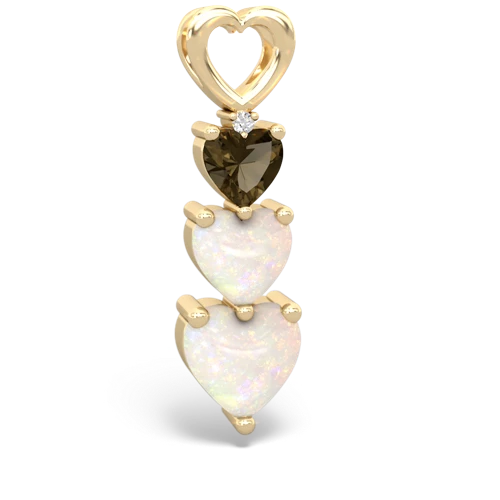 Smoky Quartz Genuine Smoky Quartz with Genuine Opal and Genuine Peridot Past Present Future pendant Pendant