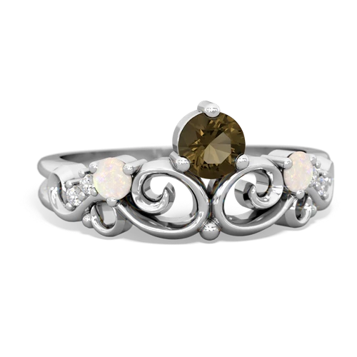 smoky quartz-opal crown keepsake ring