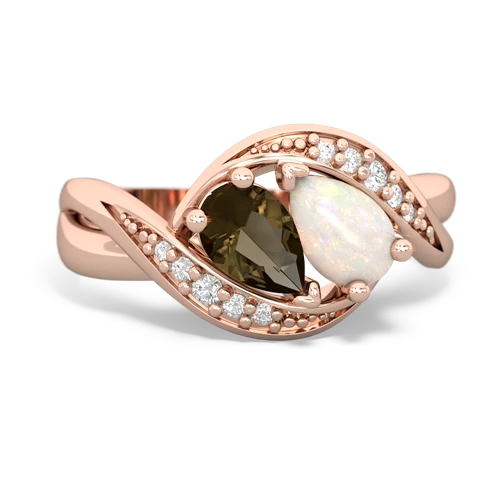 smoky quartz-opal keepsake curls ring