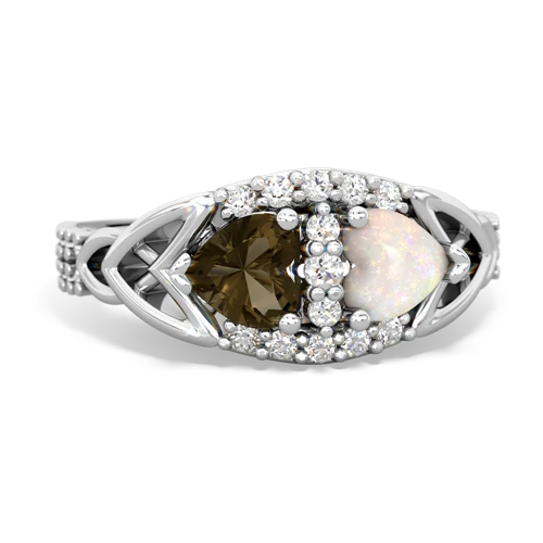 smoky quartz-opal keepsake engagement ring