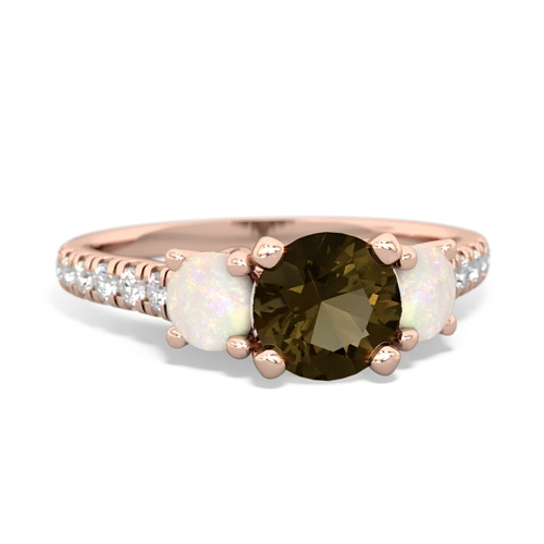 smoky quartz-opal trellis pave ring