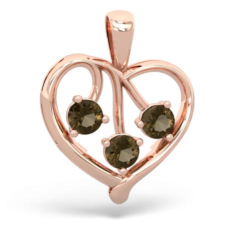 smoky quartz love heart pendant