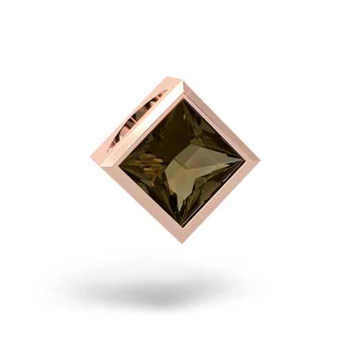 smoky quartz princess-slide pendant