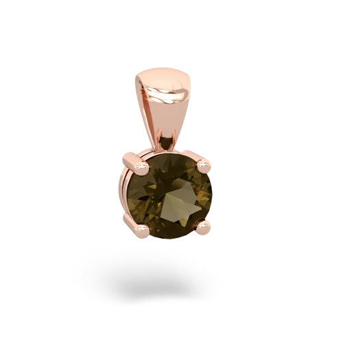 smoky quartz round basic pendant