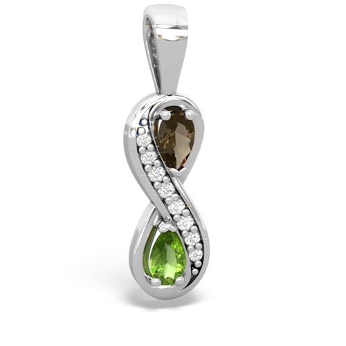 smoky quartz-peridot keepsake infinity pendant