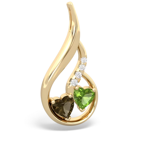 smoky quartz-peridot keepsake swirl pendant