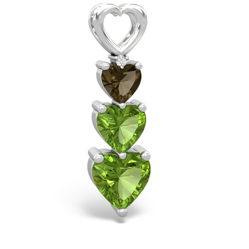 smoky quartz-peridot three stone pendant