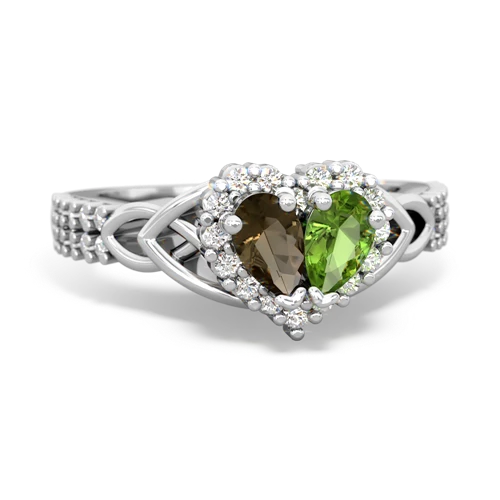 smoky quartz-peridot keepsake engagement ring