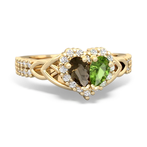 smoky quartz-peridot keepsake engagement ring