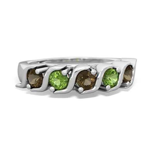 smoky quartz-peridot timeless ring