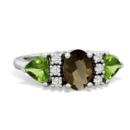 smoky quartz-peridot timeless ring