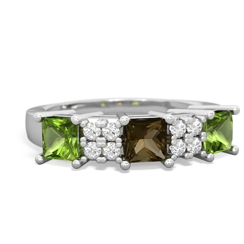 smoky quartz-peridot timeless ring