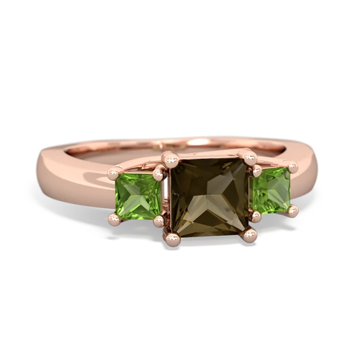 smoky quartz-peridot timeless ring