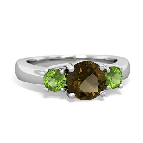 smoky quartz-peridot timeless ring