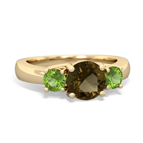 smoky quartz-peridot timeless ring